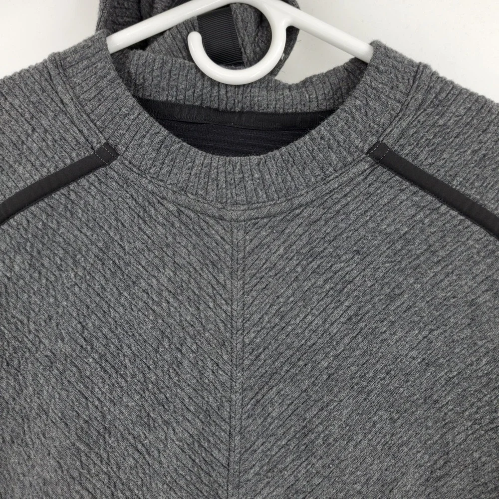 Lululemon On Repeat Cowl Neck Sweater Dress Grey Textured Knit Mini Pockets 4